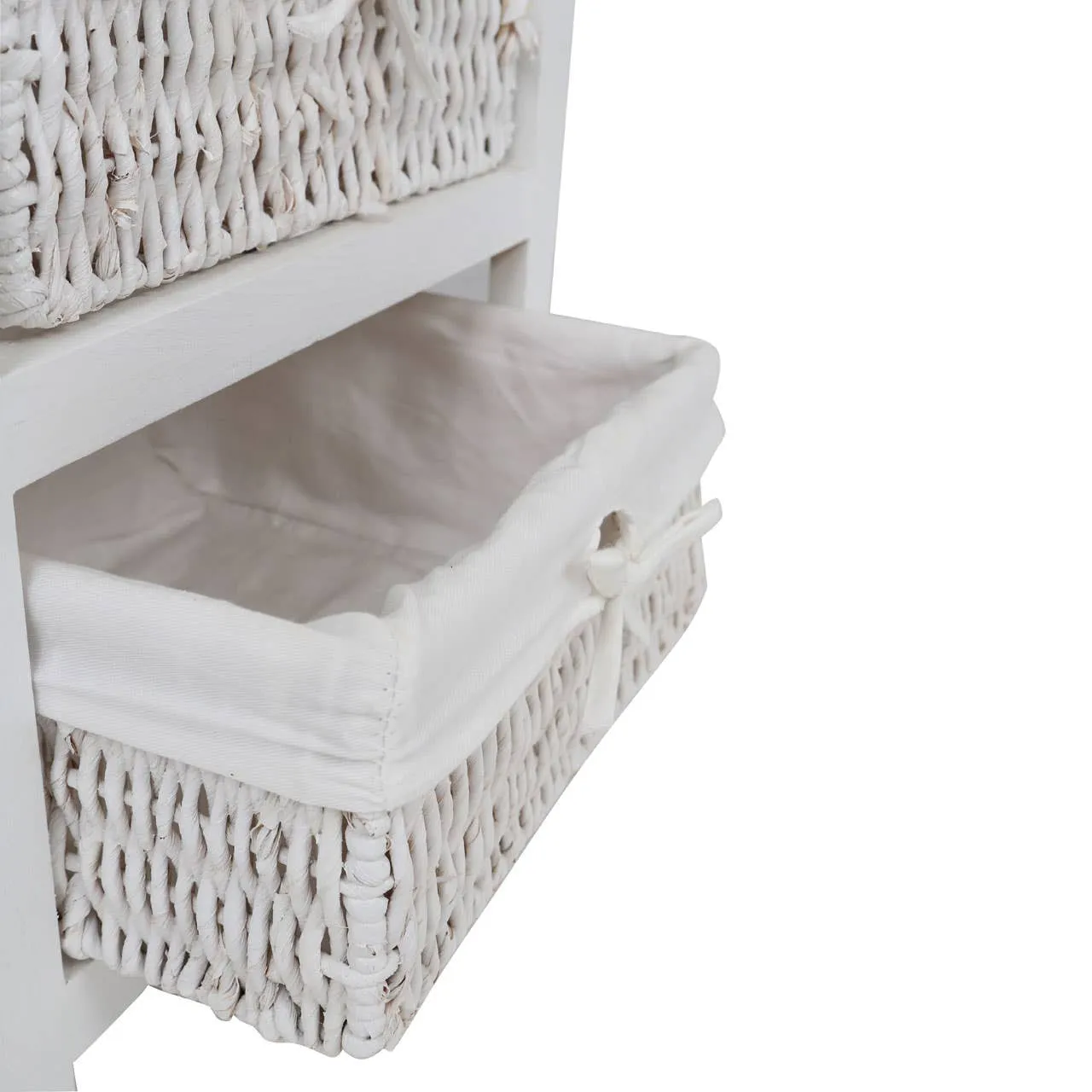 3 Maize Baskets White Storage Unit