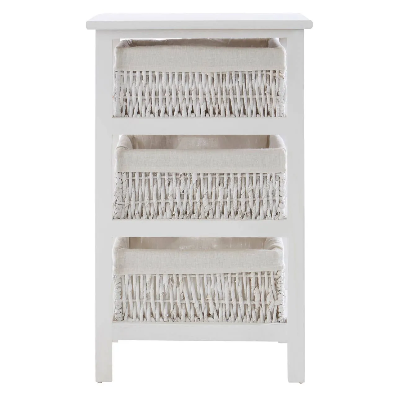 3 Maize Baskets White Storage Unit