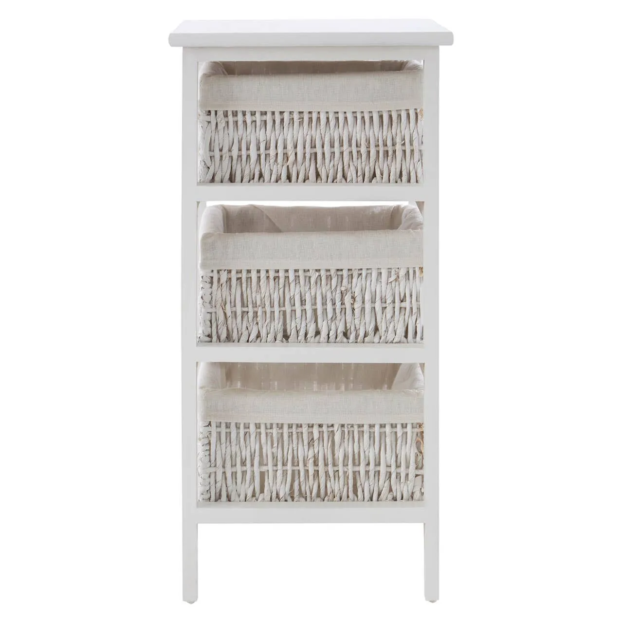 3 Maize Baskets White Storage Unit