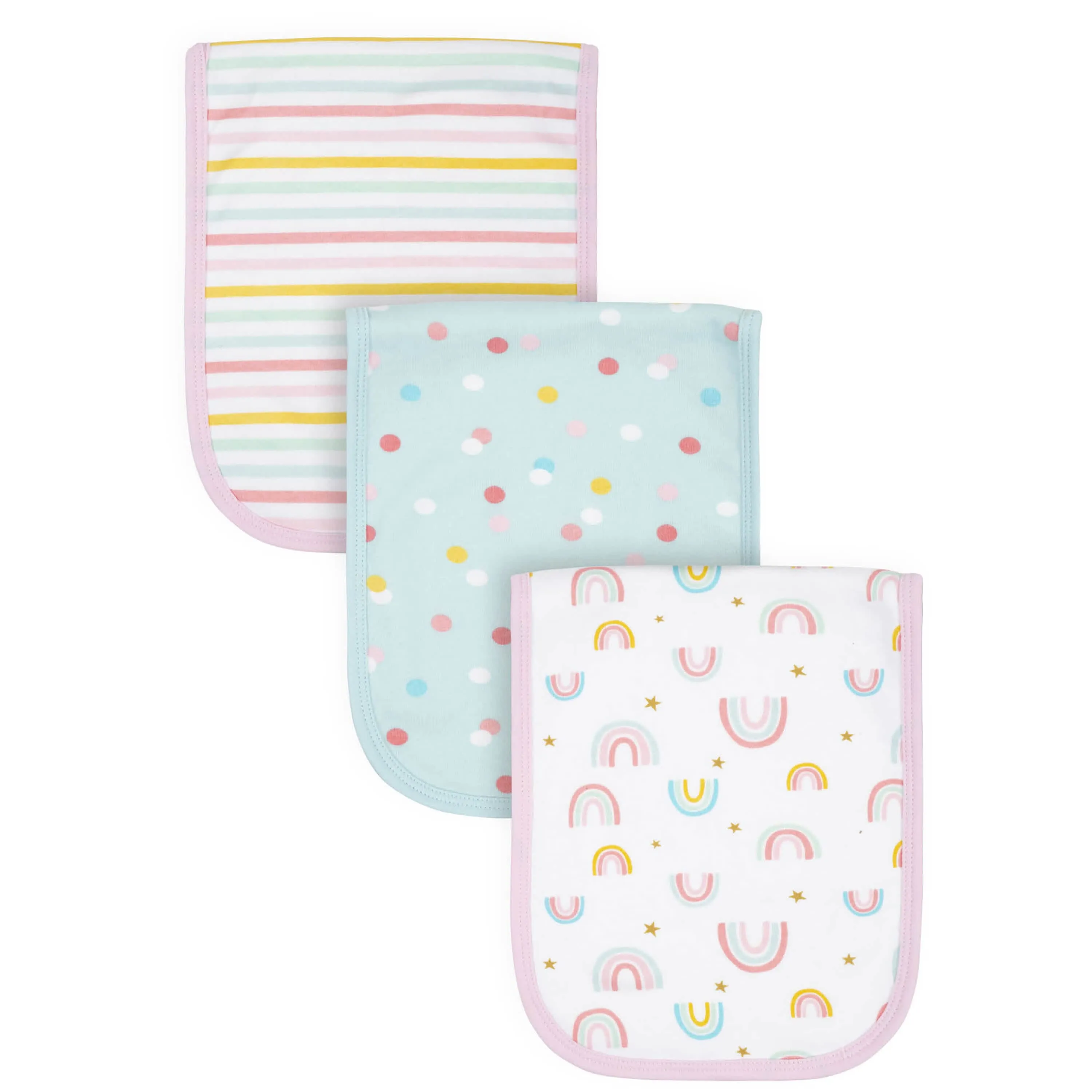 3-Pack Baby Girls Fairy Tale Burp Cloths