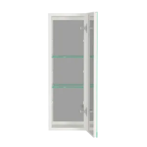 30x10 inch White Medicine Cabinet With Storage Aluminum Bathroom Medicine Cabinets Mirror Adjustable Glass Shelves Right Open