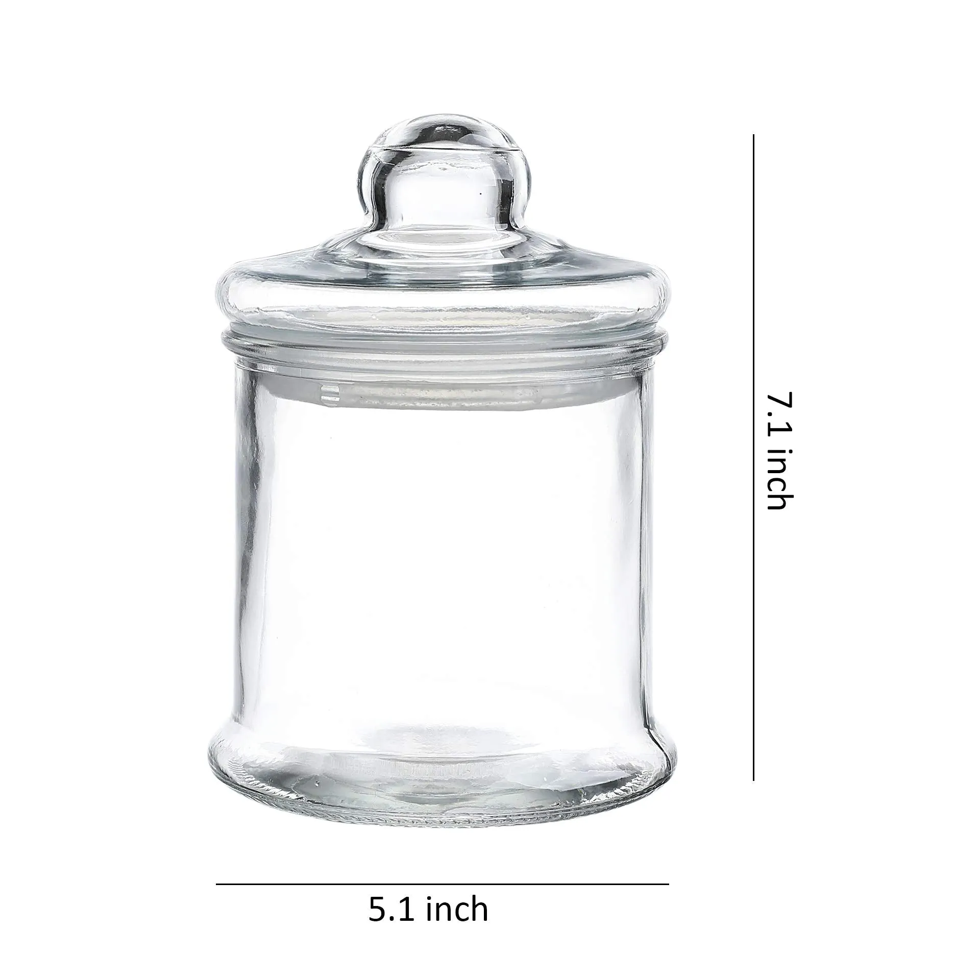 33OZ Glass Apothecary Jar 5 X 7.1 Inch Glass Canister Set with Ball Lid, 2-Piece