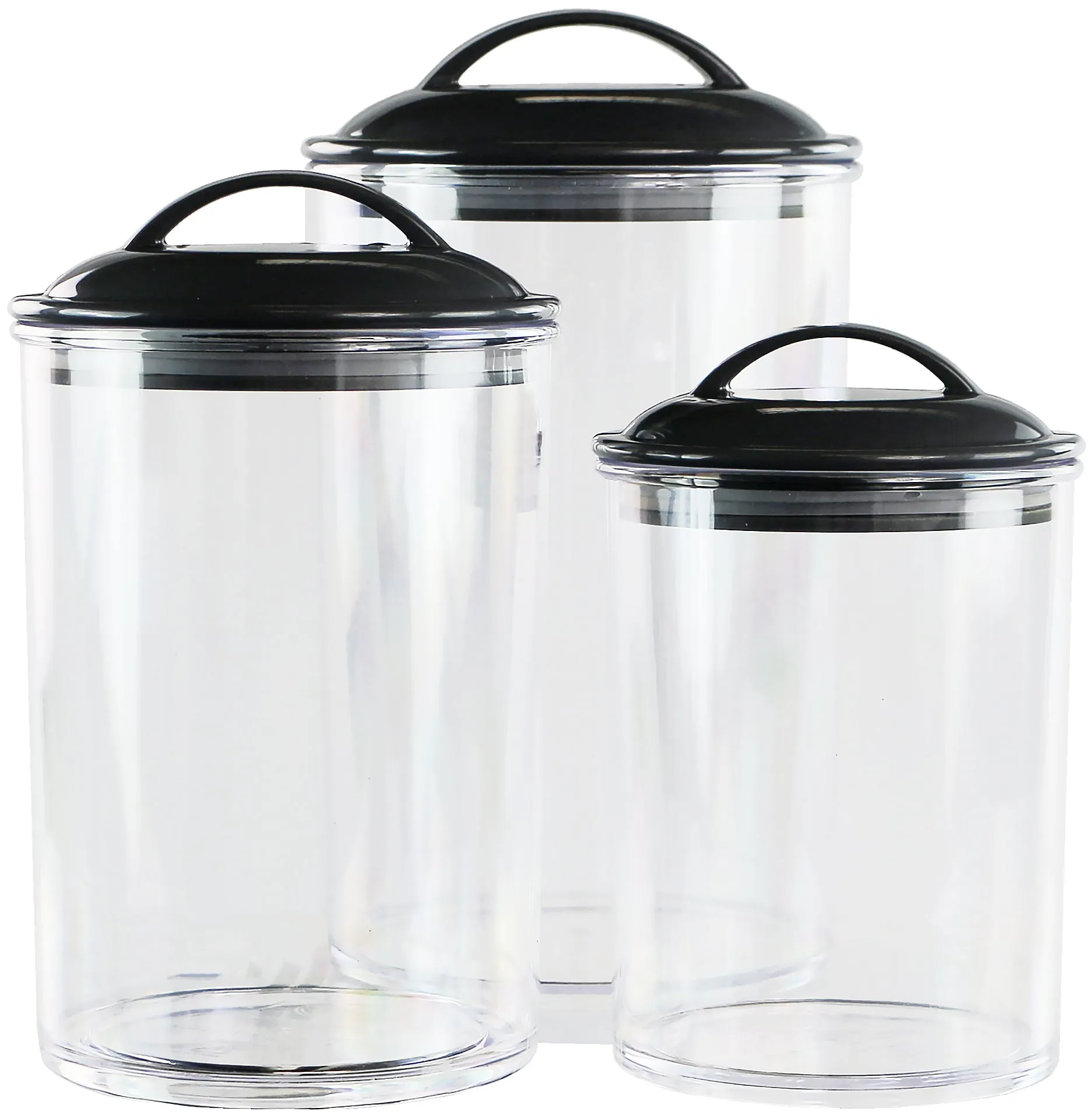 6pc Acrylic Canister Set, Black