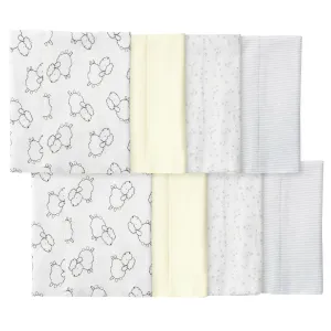 8-Pack Baby Neutral Sheep Burp Cloths