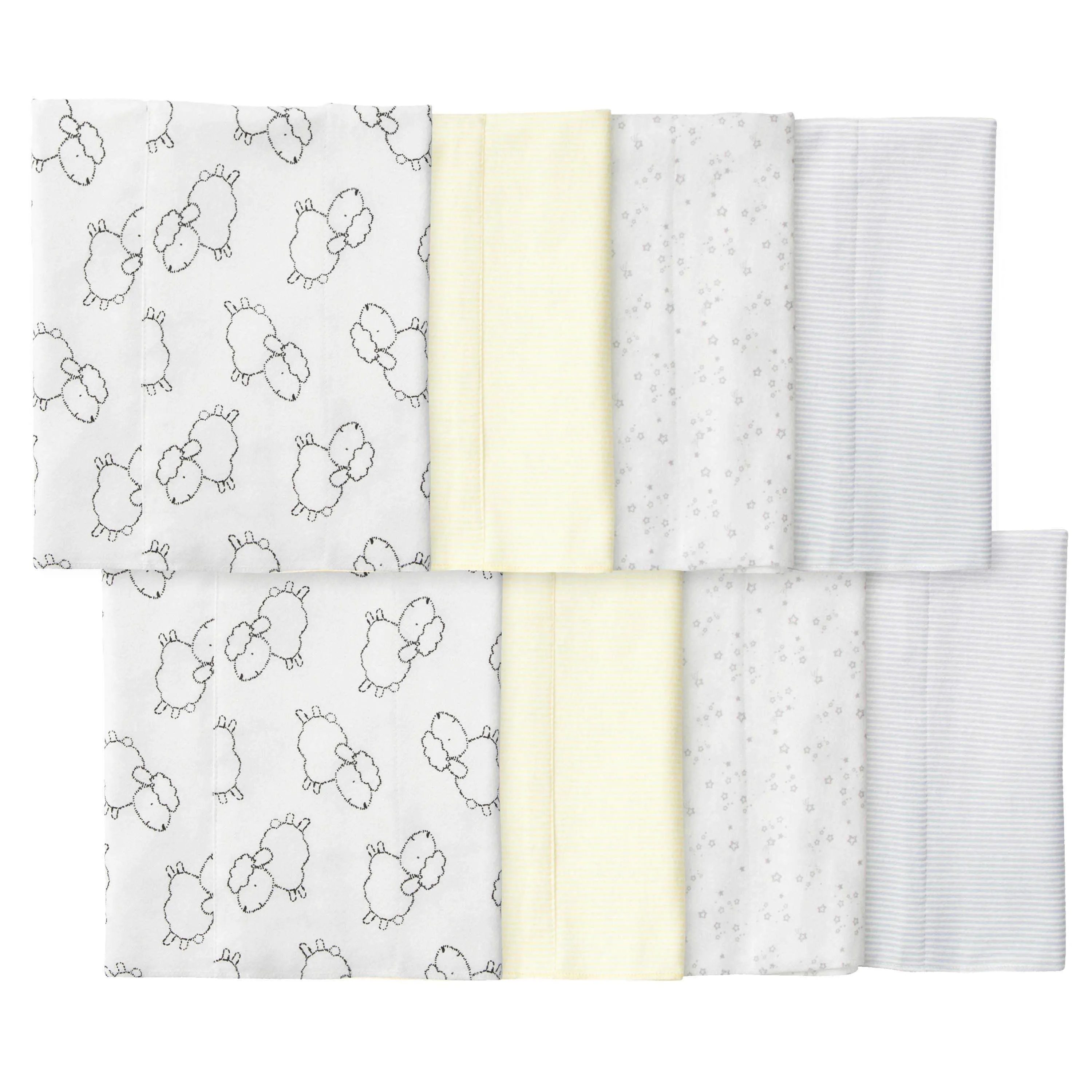 8-Pack Baby Neutral Sheep Burp Cloths