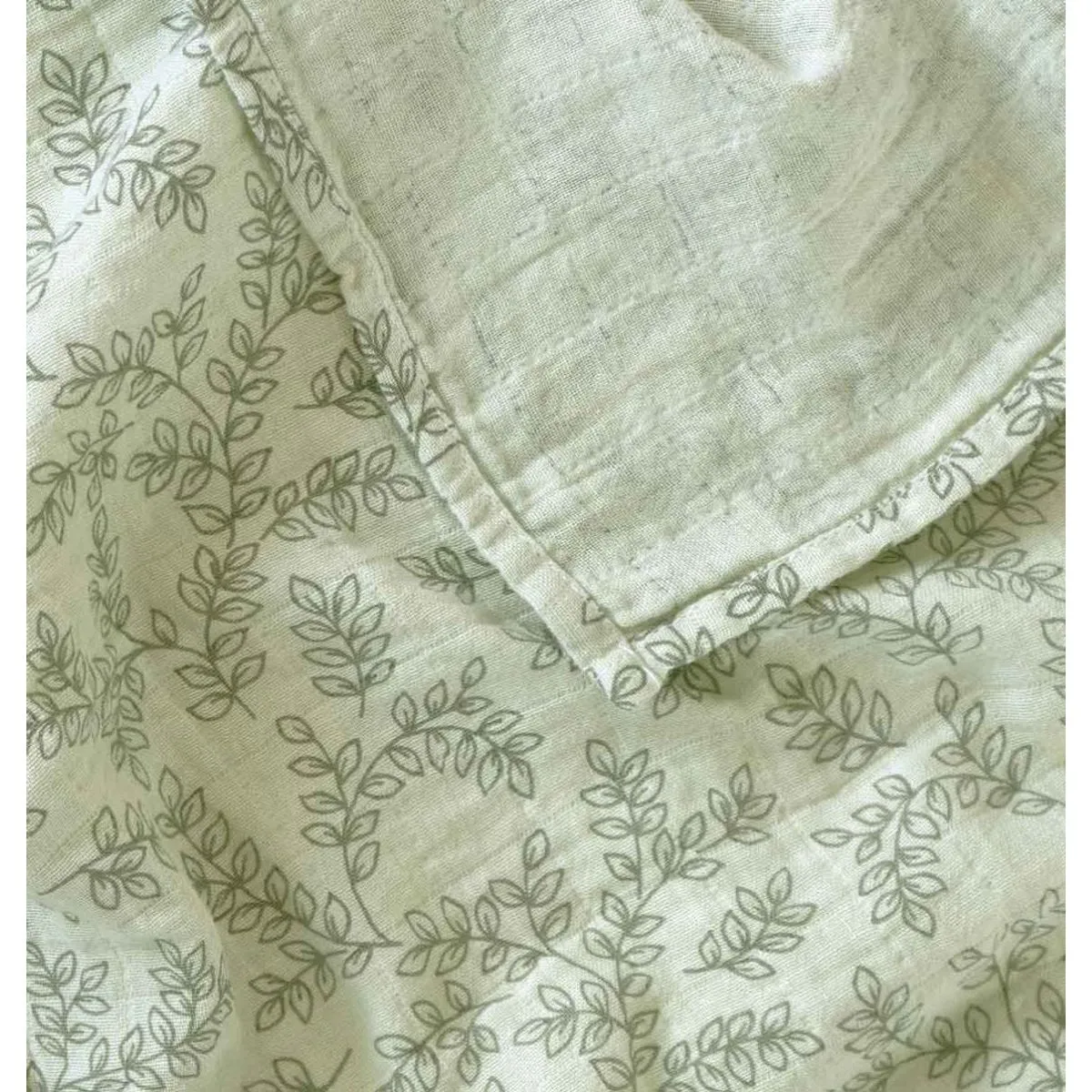 A Little Lovely Company Muslin Cloth Set of 2: Leaves - Sage