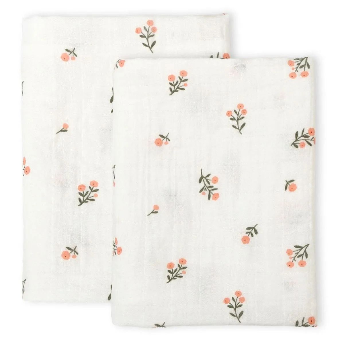 A Little Lovely Company Muslin Cloth Set of 2: Little Flowers