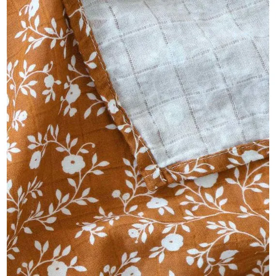 A Little Lovely Company Muslin Cloth XL: Blossom - Caramel