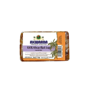 Akwaaba African Black Soap Bar (Lavender) 4oz