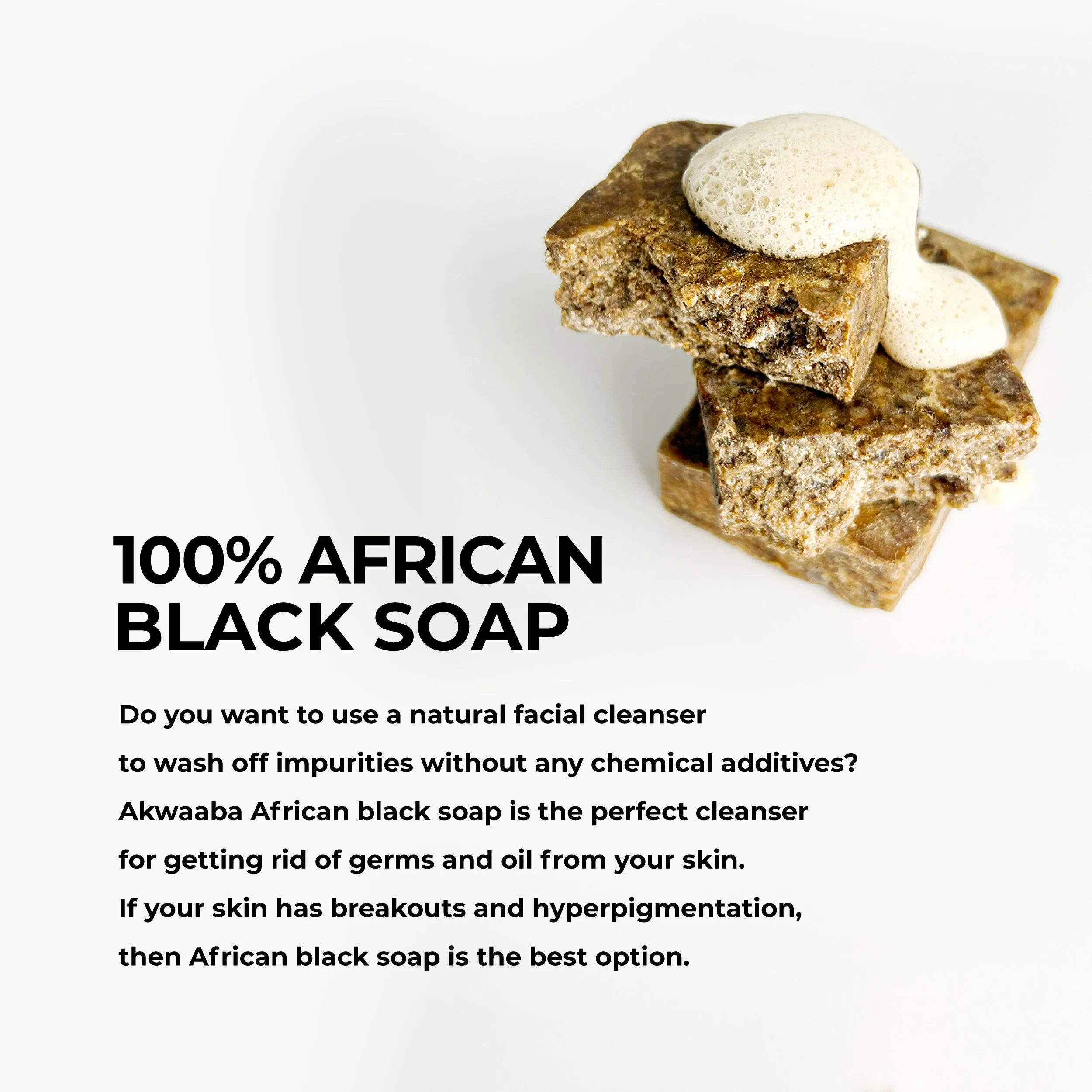 Akwaaba African Black Soap Bar (Lavender) 4oz