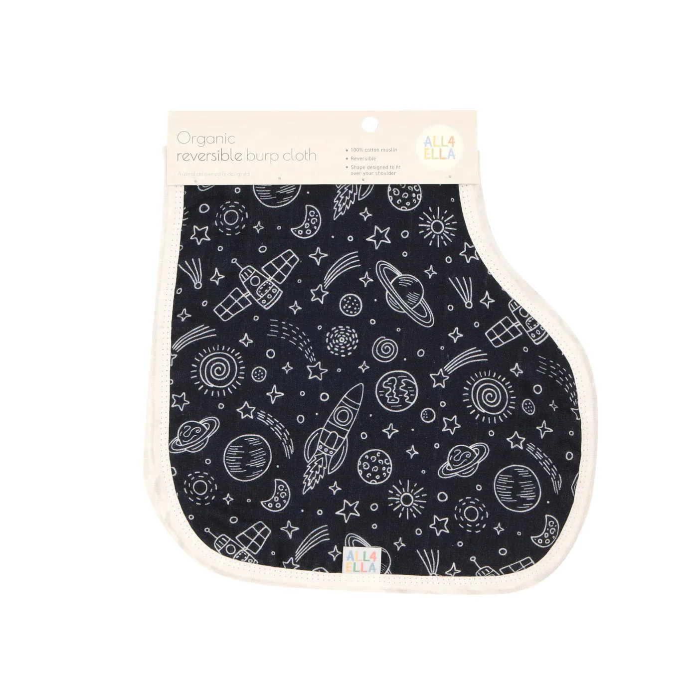 All4Ella Burp Cloth - Outer Space