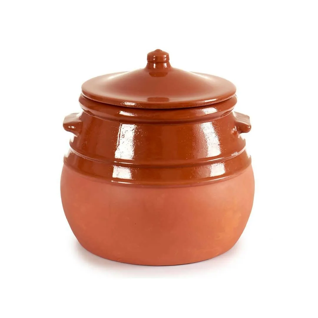 Arte Regal Brown Clay Belly Cooking Pot 3.5 Liter