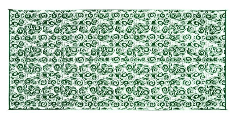 Camco 42840 Reversible Outdoor Mat (8&#39; x 16&#39;, Green Swirl)