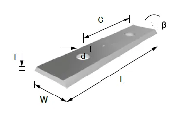 Carbide Insert Knives 50 x 12 x 1.5 Double Hole - Box of 10