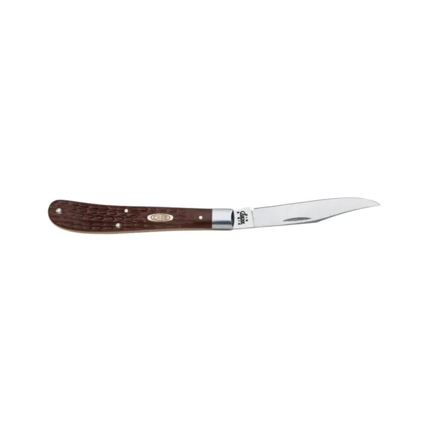 CASE 00135 Folding Pocket Knife, 3-1/4 in L Blade, Tru-Sharp Surgical Stainless Steel Blade, 1-Blade, Brown Handle