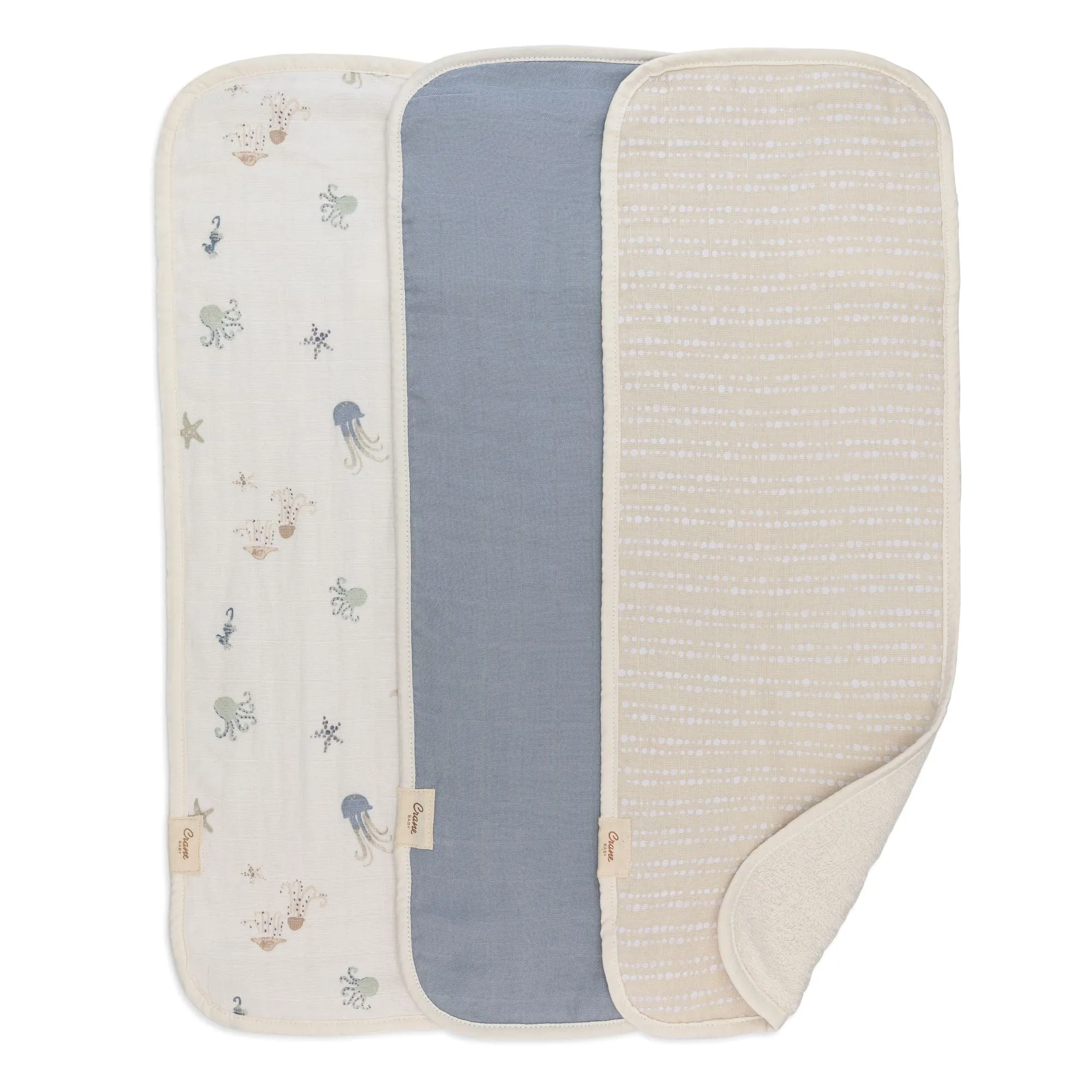 Crane Baby Cove 3-pc. Baby Burp Cloth Set