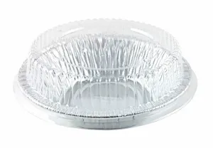 Durable 4 7/8" Foil Tart Pan 1 1/4" Deep w/Clear Dome Lid 125/PK