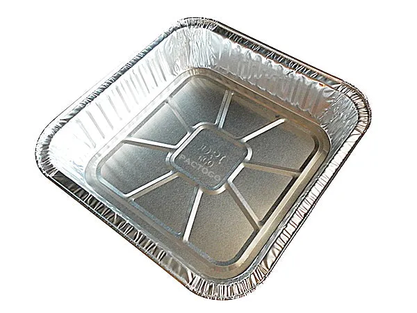 Durable 9" Square Cake Foil Pan w/Dome Lid 50/PK