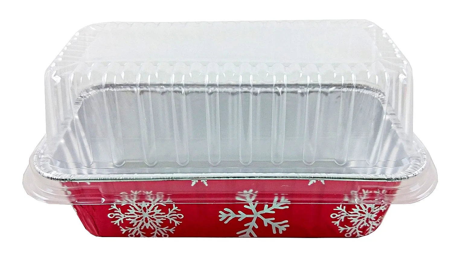 Durable Packaging 2 lb. Aluminum Foil Holiday Loaf Bread Pan w/High Dome Lid 100/CS