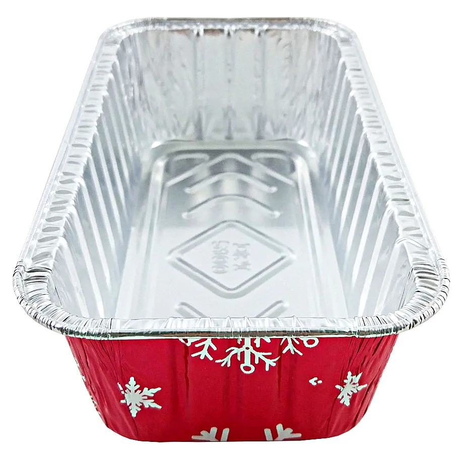 Durable Packaging 2 lb. Aluminum Foil Holiday Loaf Bread Pan w/High Dome Lid 100/CS