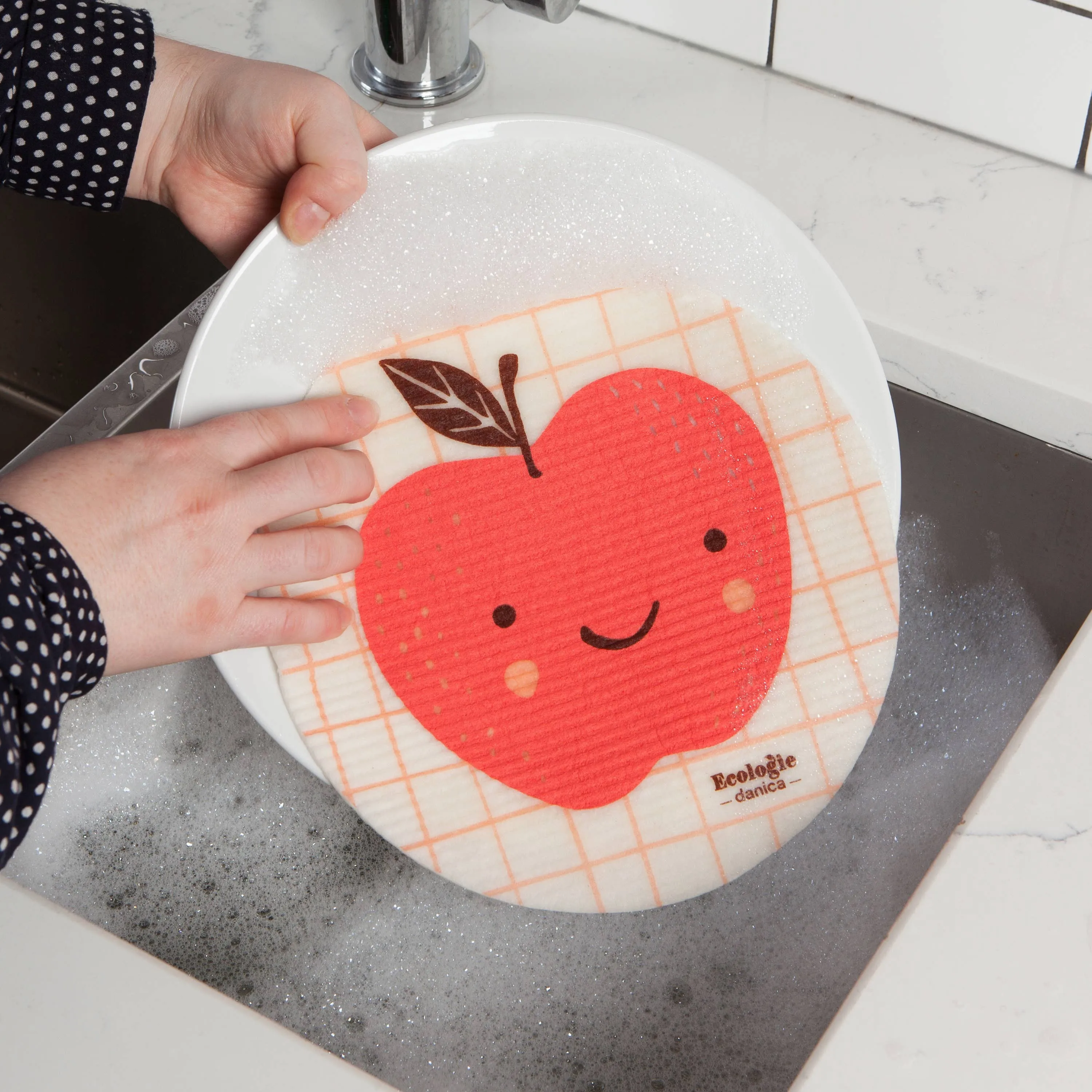 Fruit Face Round Swedish Dishcloth