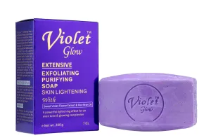 GLOW - Violet Glow Extensive Exfoliating Purifying Soap With Sweet Violet Flower Extract & Rice Bran Oil