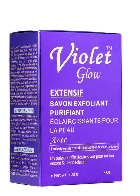 GLOW - Violet Glow Extensive Exfoliating Purifying Soap With Sweet Violet Flower Extract & Rice Bran Oil