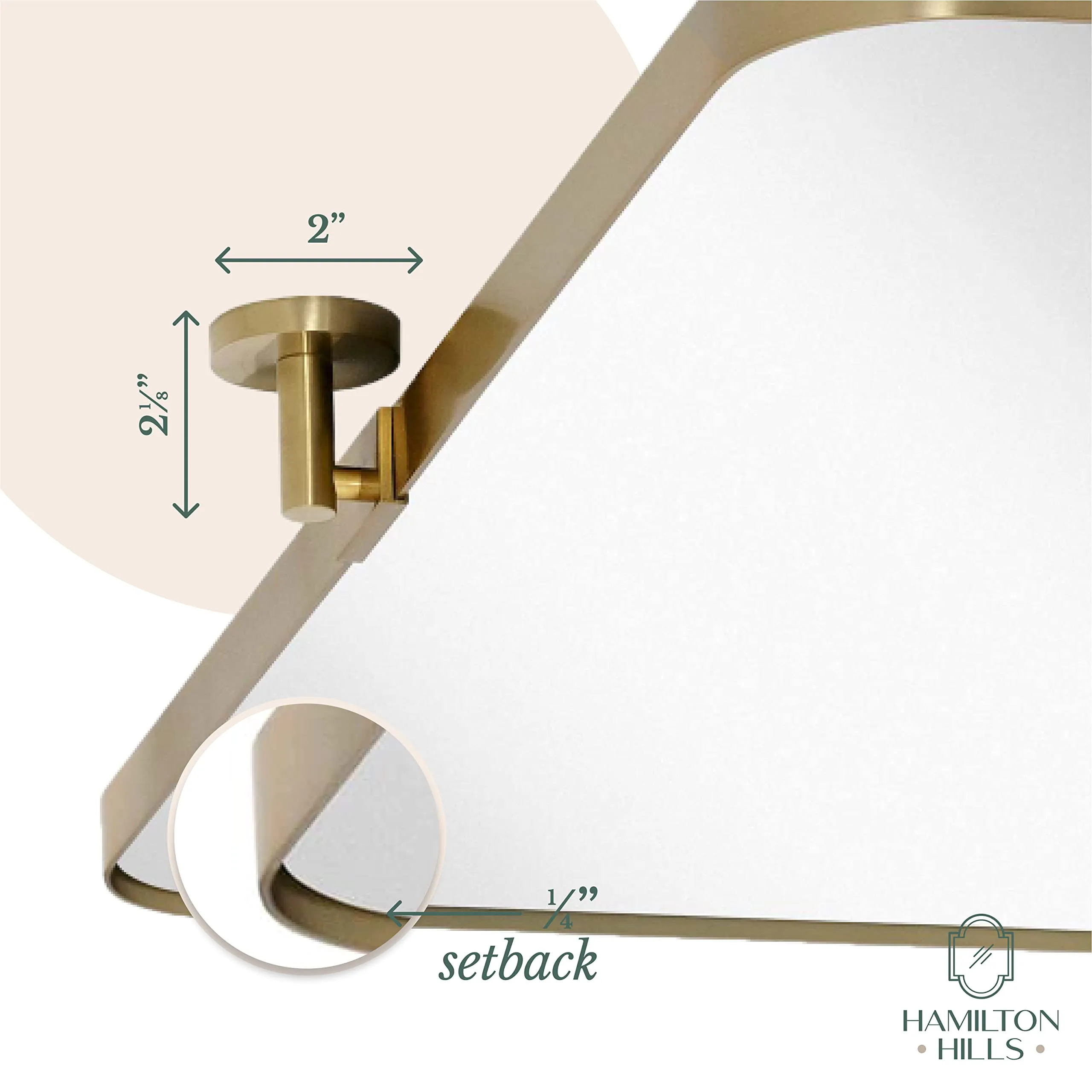 Gold Metal Surrounded Round Pivot Mirror | Silver Backed Adjustable Moving & Tilting Wall