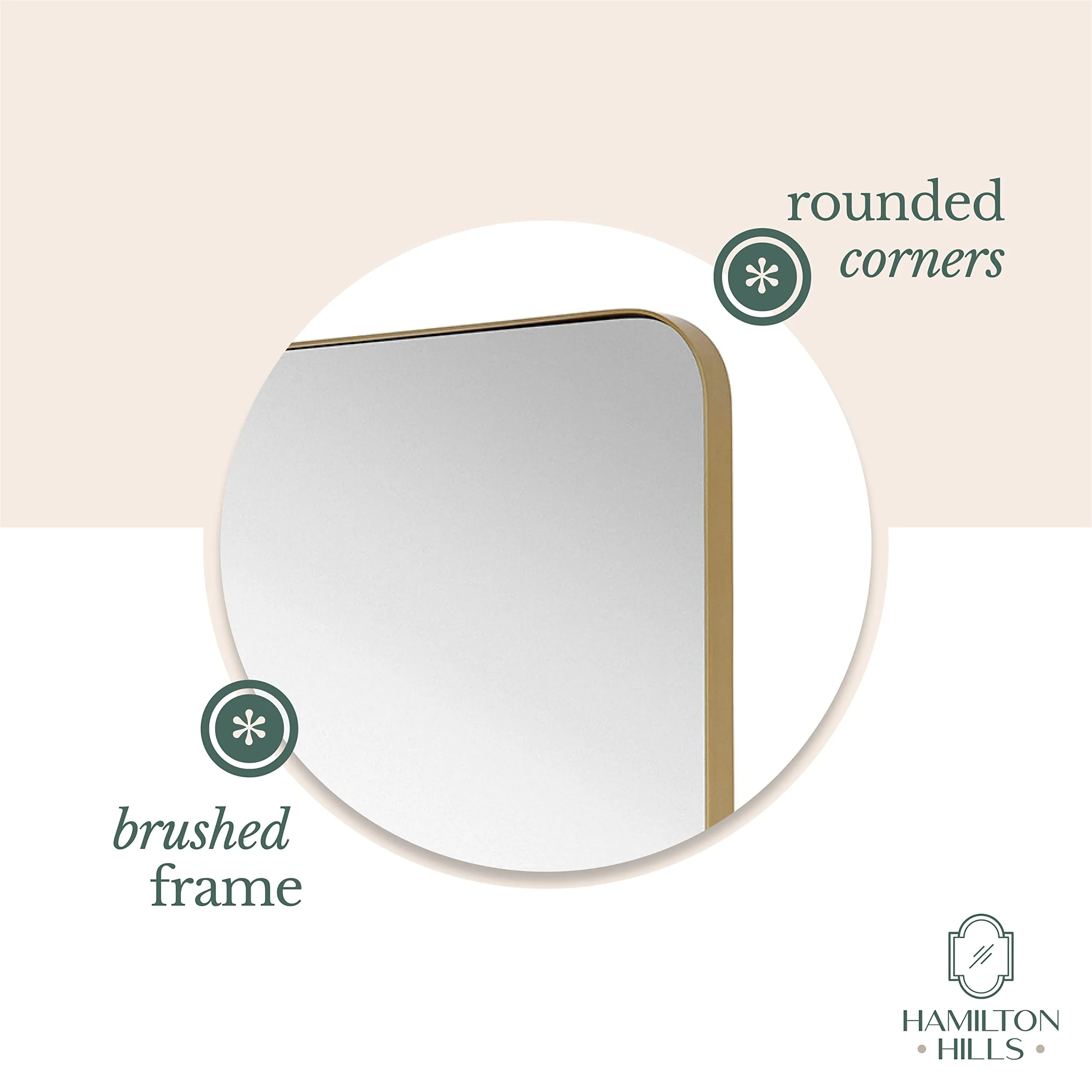 Gold Metal Surrounded Round Pivot Mirror | Silver Backed Adjustable Moving & Tilting Wall