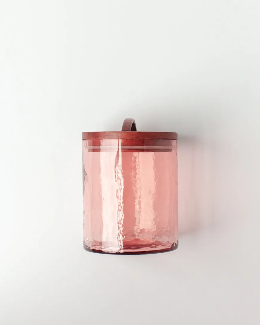 Hammered Glass Canisters with Wood Lid