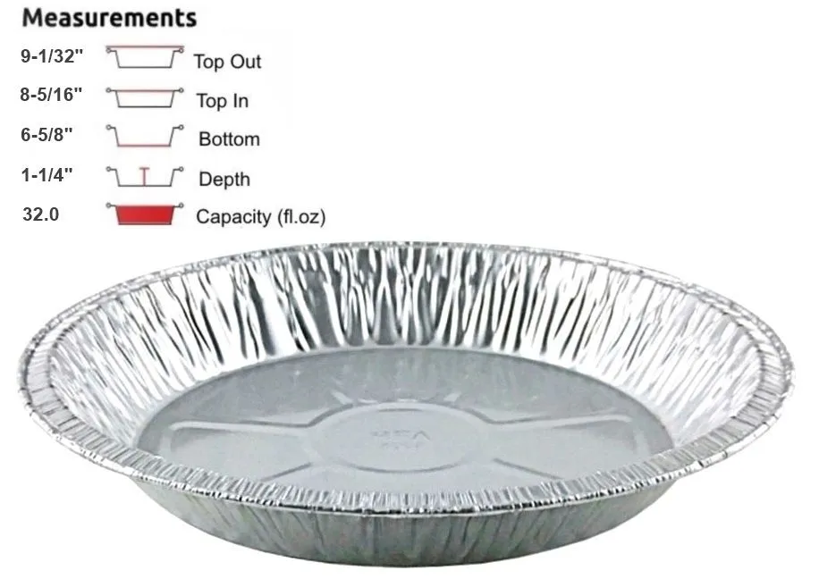 Handi-Foil 9" Extra-Deep Foil Pie Pan 1 1/4" Deep 125/PK