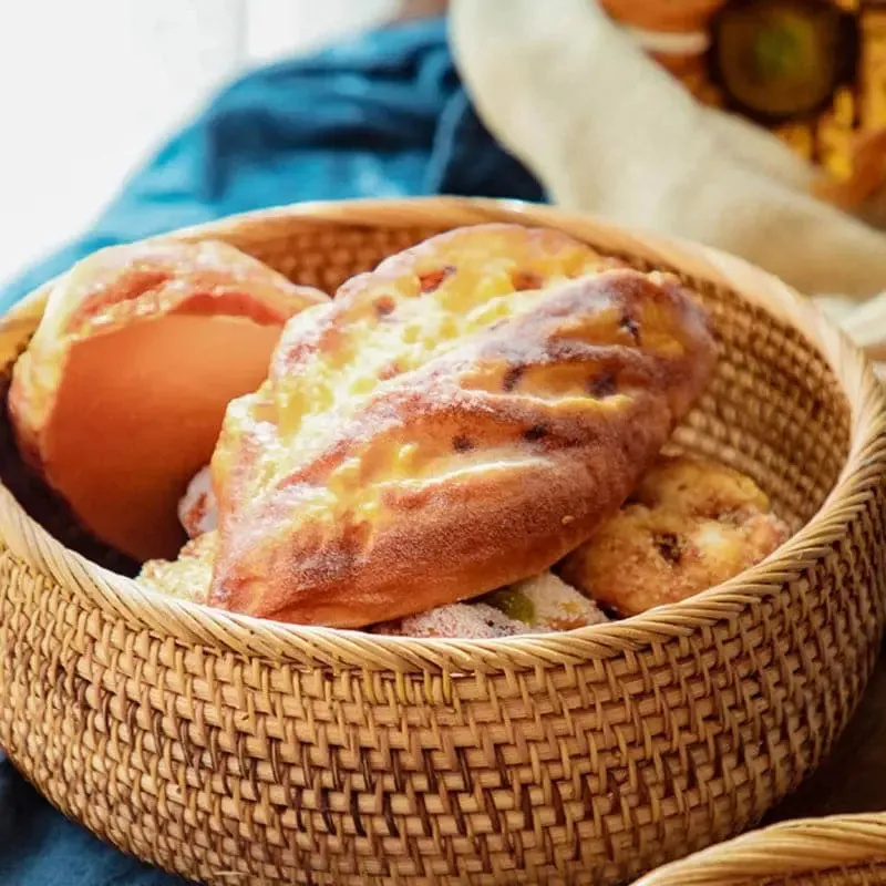 Handwoven Round Rattan Fruit Basket