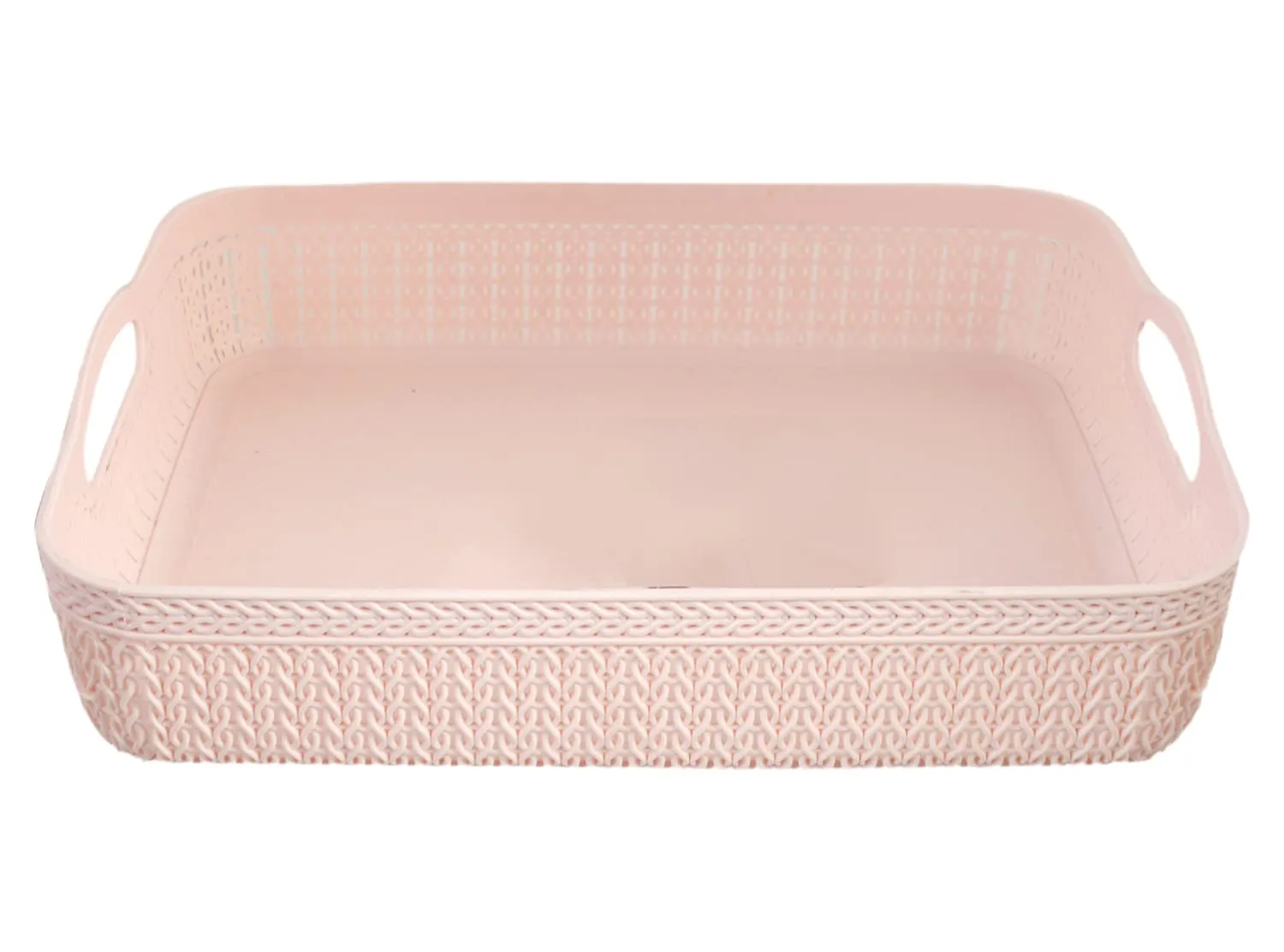 Heart Home Q-3 Designer Plastic Storage Basket For Store Fruits, Vegetables, Magazines, Cosmetics, Stationary Pack of 4 (Coffee & Pink)-50HH01534