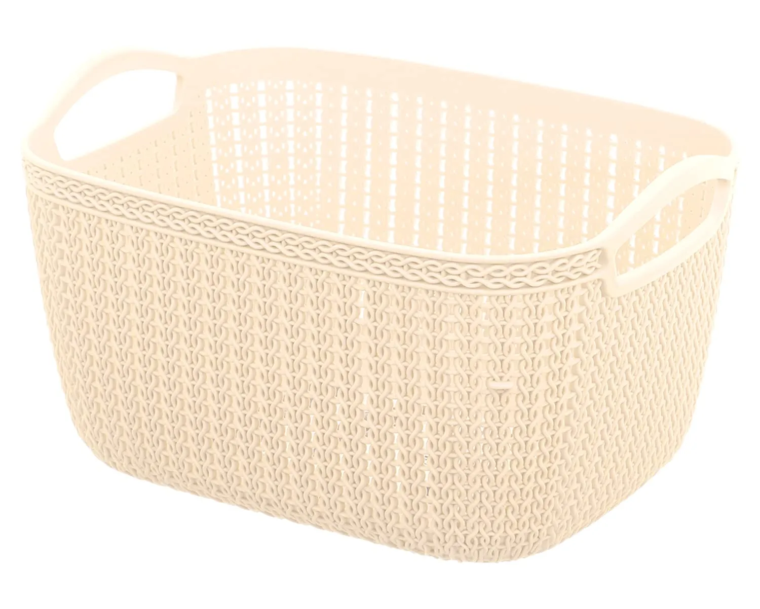 Heart Home Q-5 Designer Plastic Storage Basket For Store Fruits, Vegetables, Magazines, Cosmetics, Stationary Pack of 4 (Beach & Brown)-50HH01646