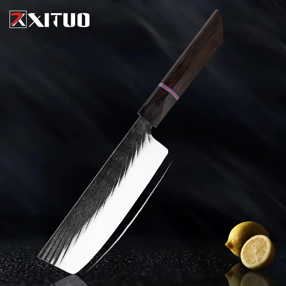 High Carbon Kitchen Knives Handmade Forged Japanese Sharp Knife Set