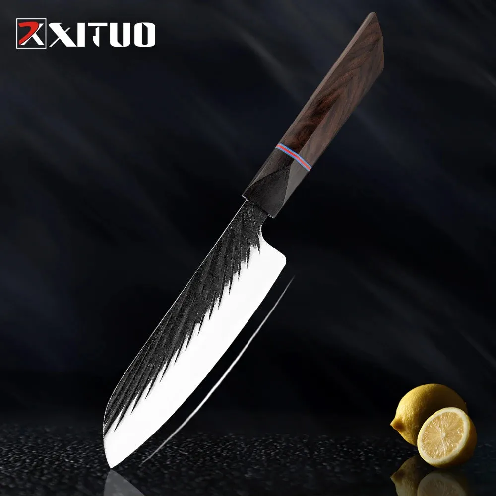 High Carbon Kitchen Knives Handmade Forged Japanese Sharp Knife Set