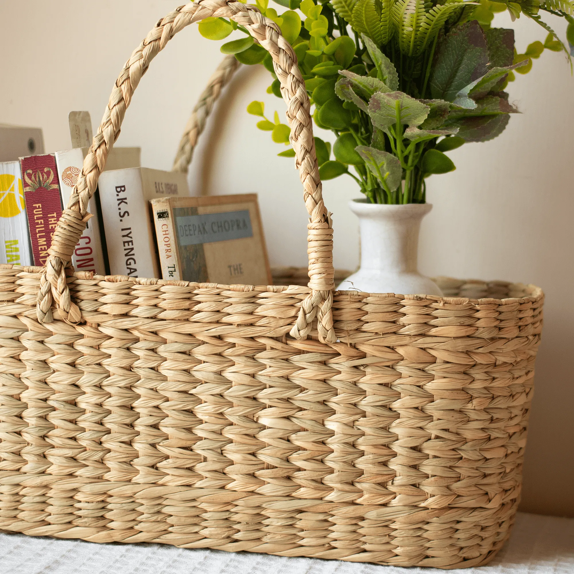 Kauna grass hamper basket-Oval