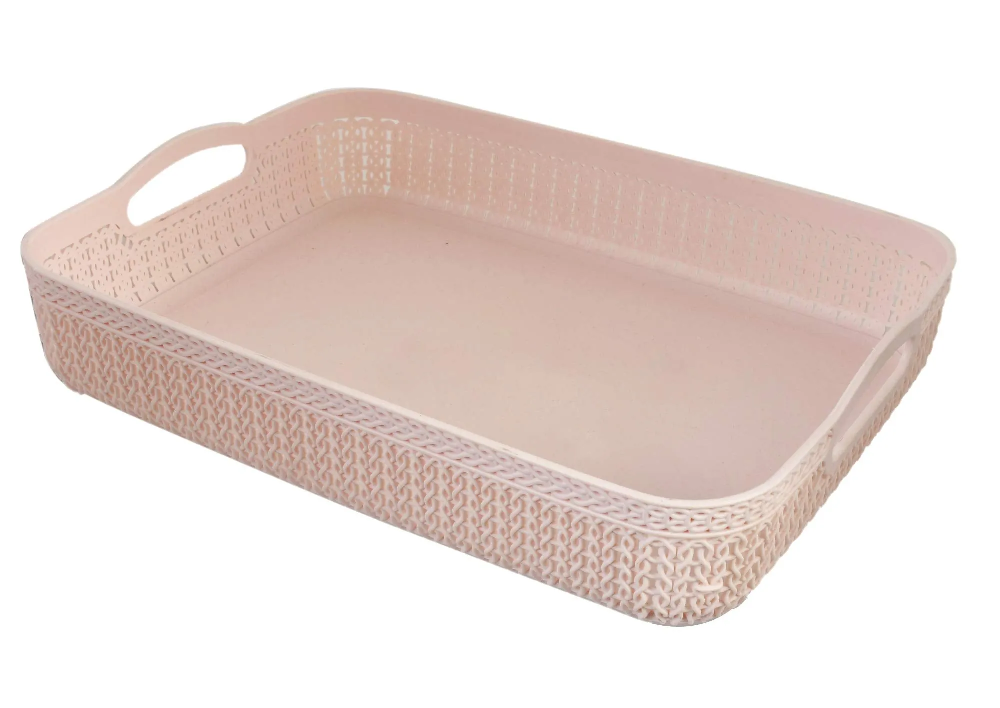 Kuber Industries Q-4 Unbreakable 3 Pieces Plastic Multipurpose Large Size Net Storage Basket for Office, Kitchen,Bathroom with Handle (Multi)