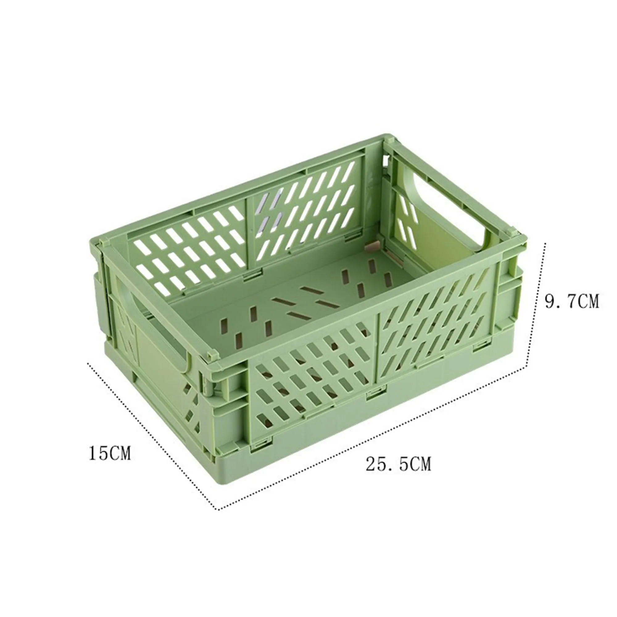 Kuber Industries (Set of 4) Small & Rugged Plastic Basket for Storage - For Kitchen, Makeup, Toiletries & Bathroom Items - Green