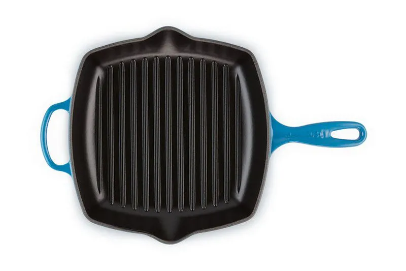 Le Creuset Signature Cast Iron Square Grillit 26cm Marseille Blue