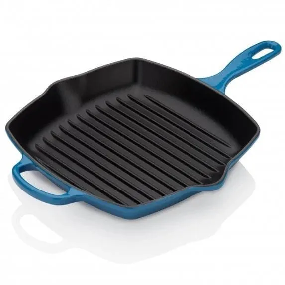 Le Creuset Signature Cast Iron Square Grillit 26cm Marseille Blue