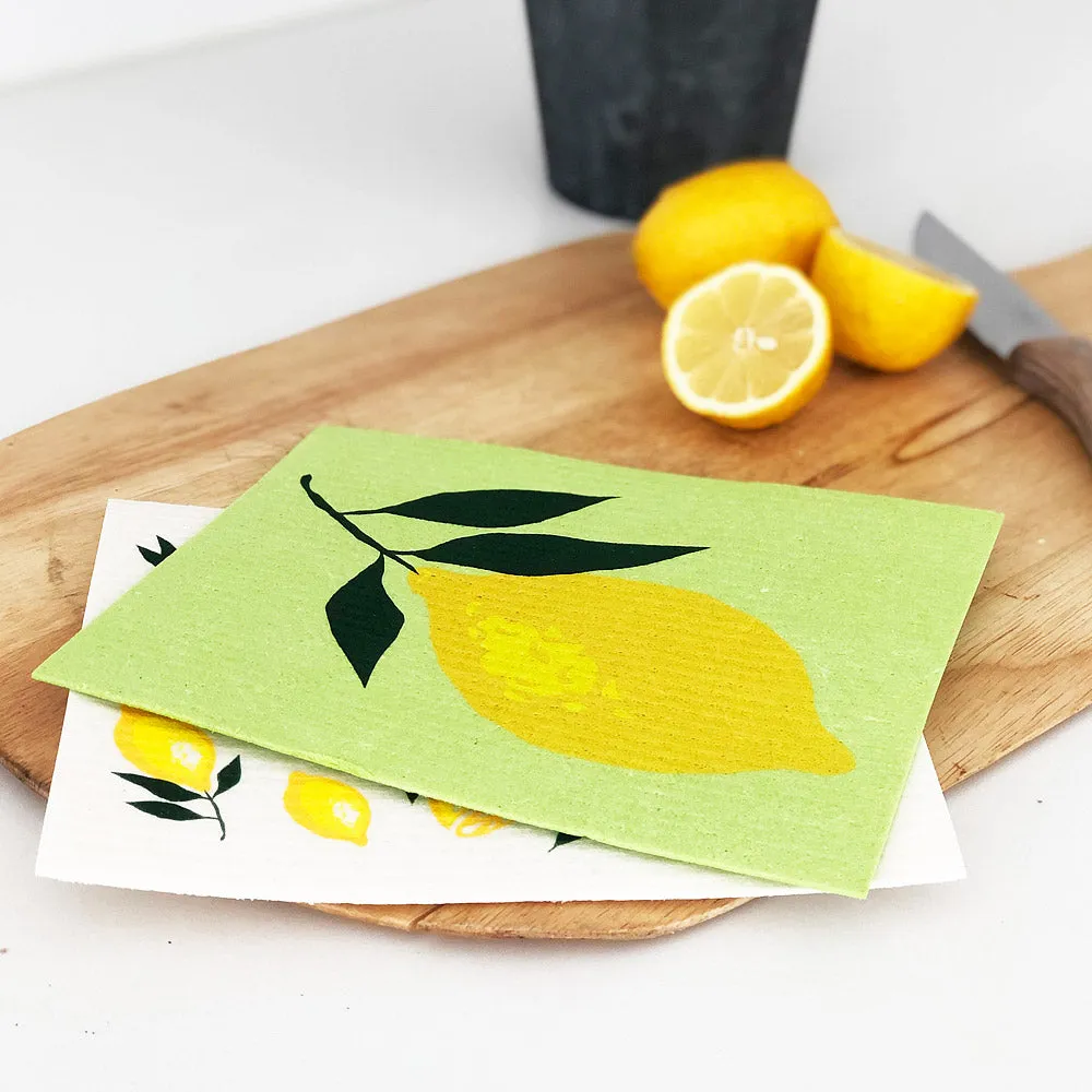 Lemons Swedish Dish Cloths-Set of 2