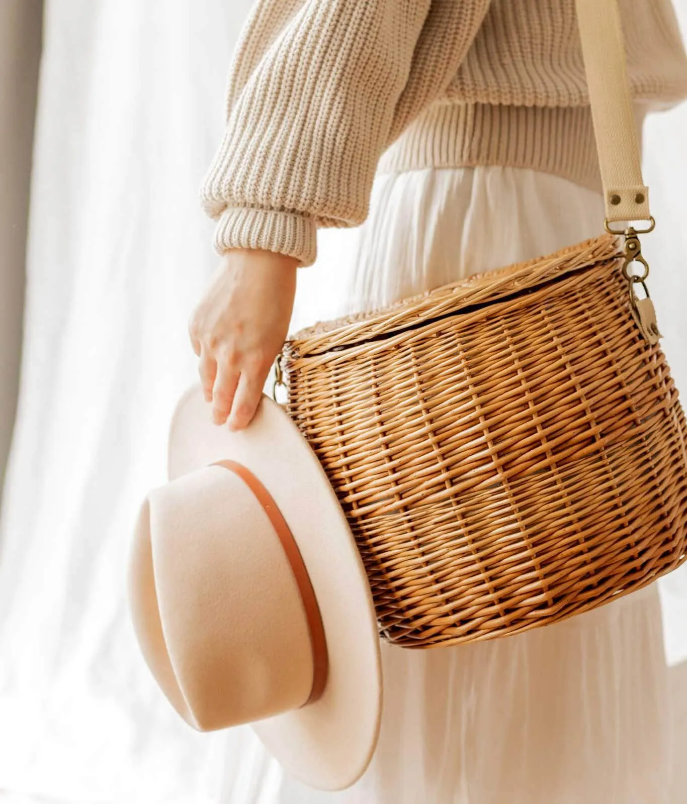 Millie - Half Round Wicker Carry Basket