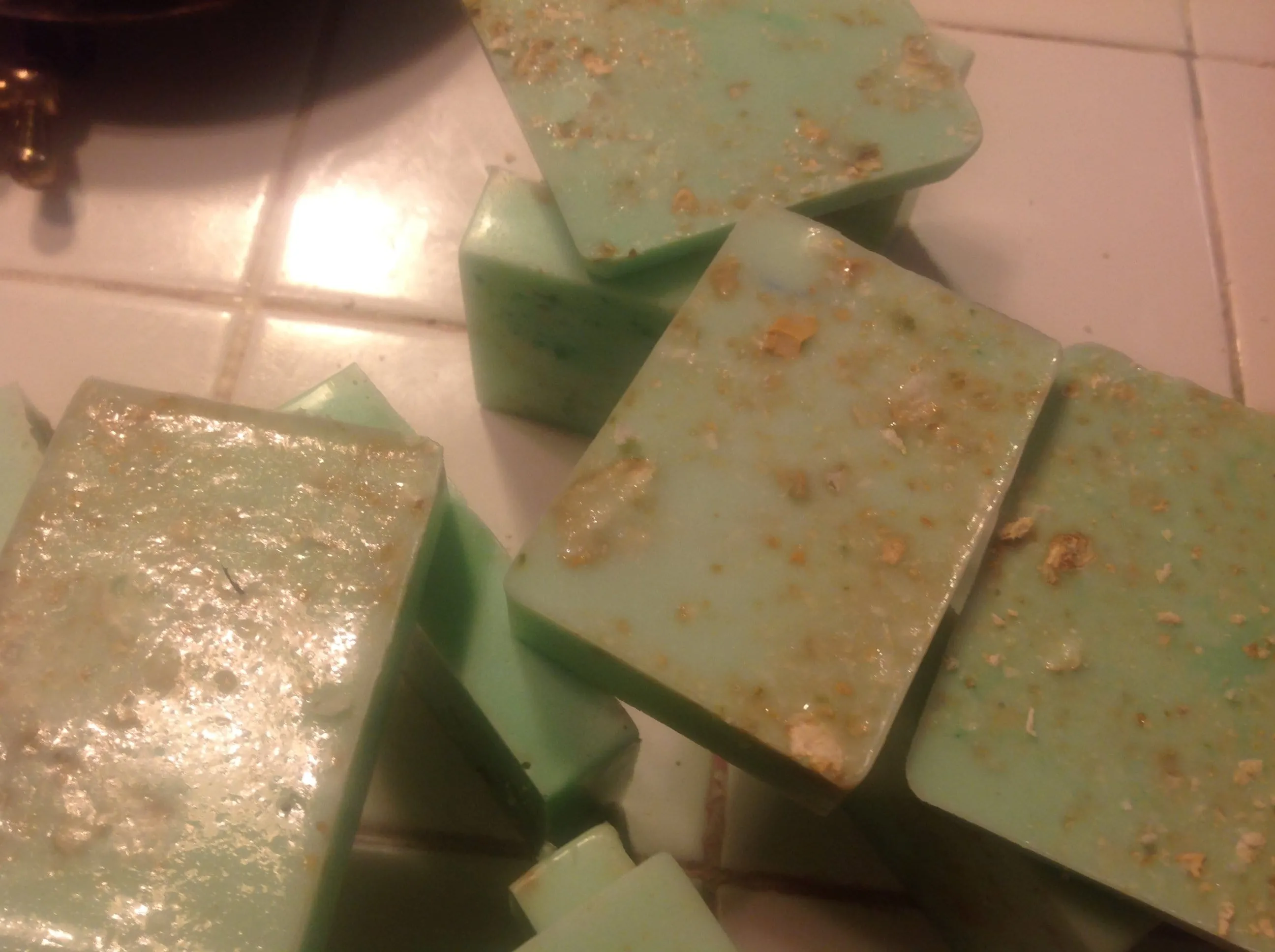 Organic Cucumber Soap with Dried Cucumber