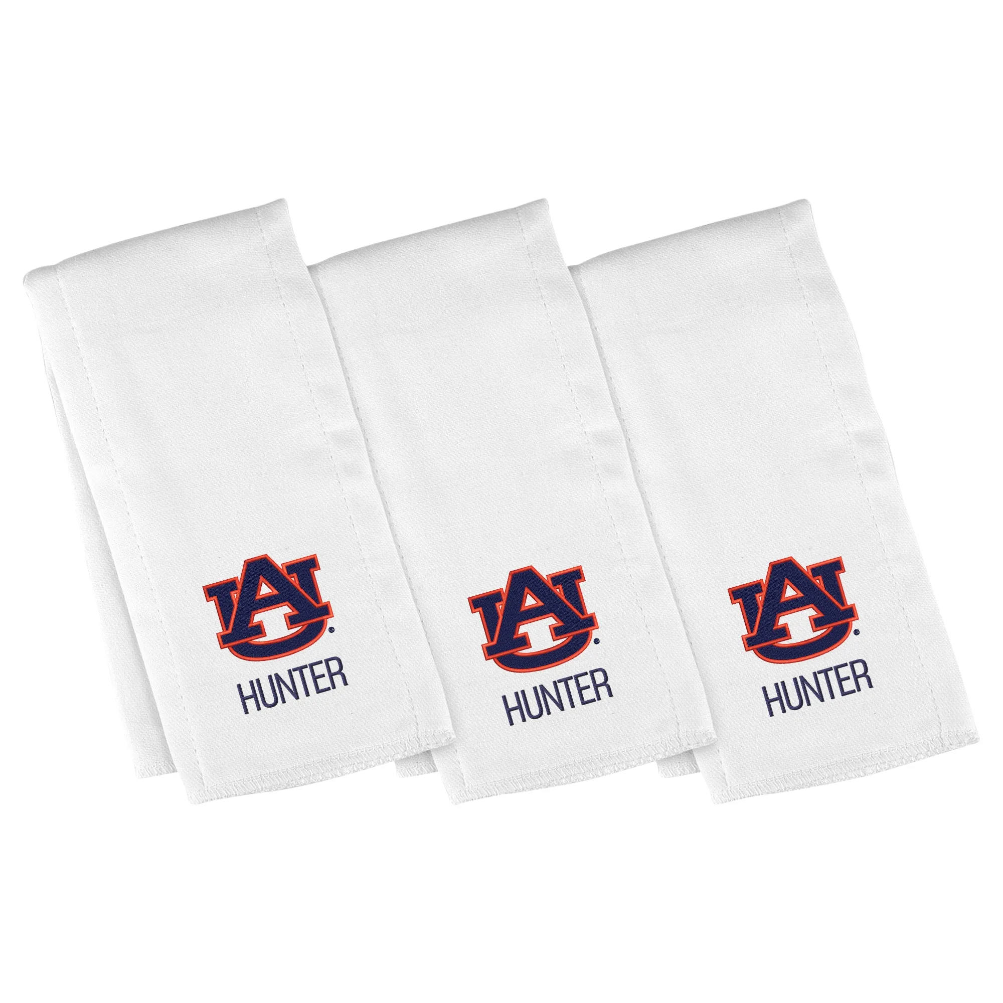 Personalized Auburn Tigers 3-Pack Burp Cloths