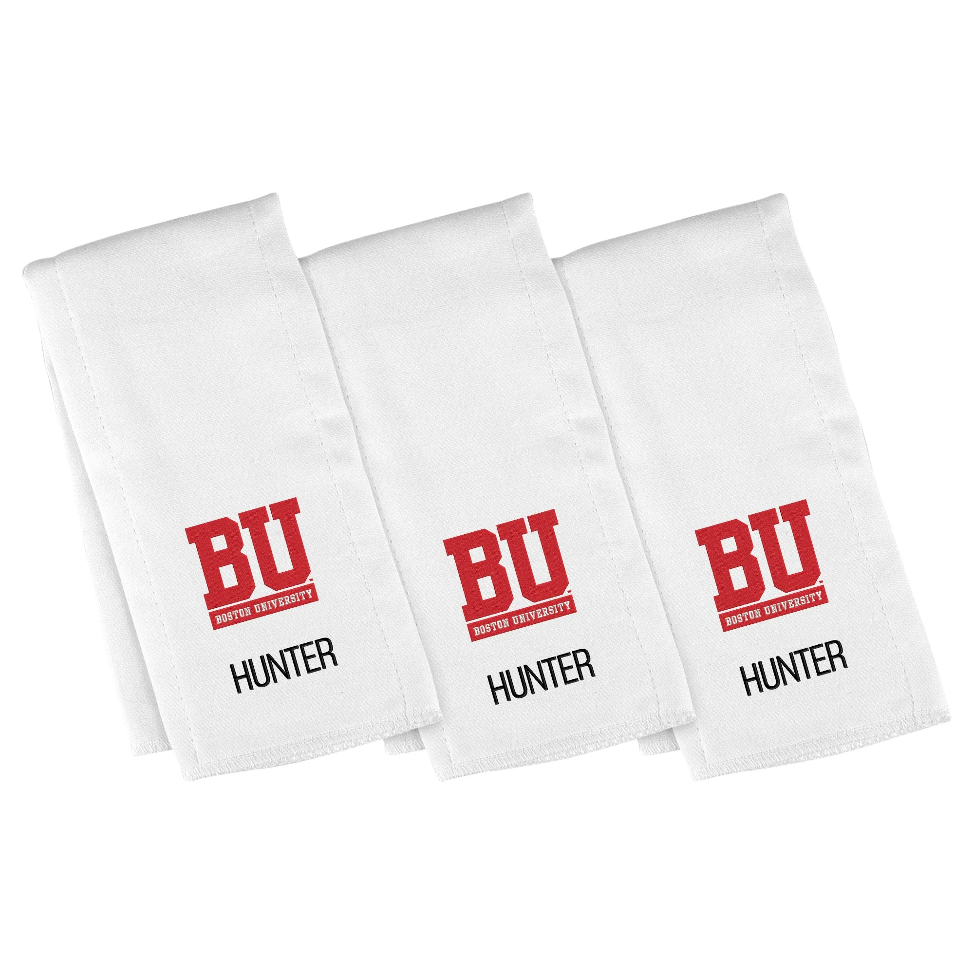 Personalized Boston University Terriers 3-Pack Burp Cloths