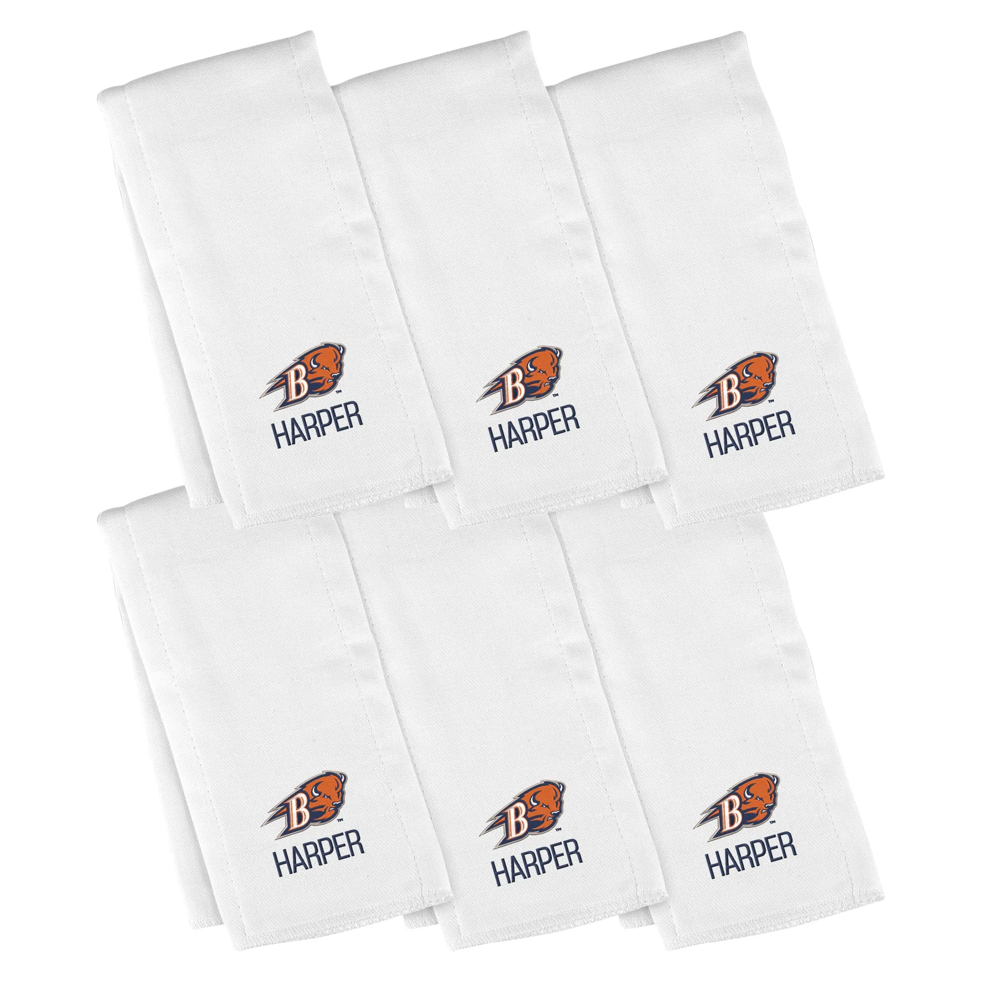 Personalized Bucknell Bison 6-Pack Burp Cloths