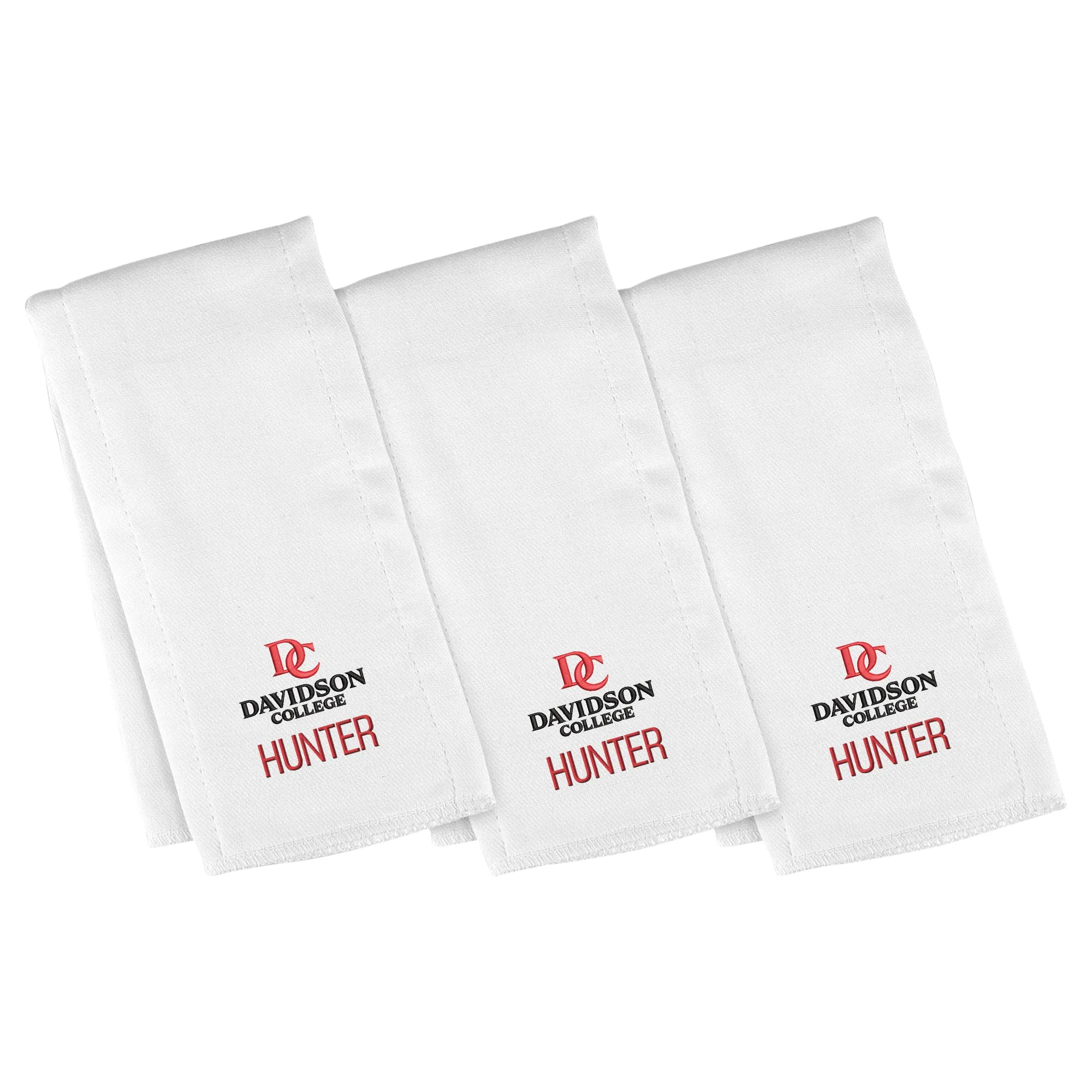 Personalized Davidson Wildcats Primary Lockup 3-Pack Burp Cloths