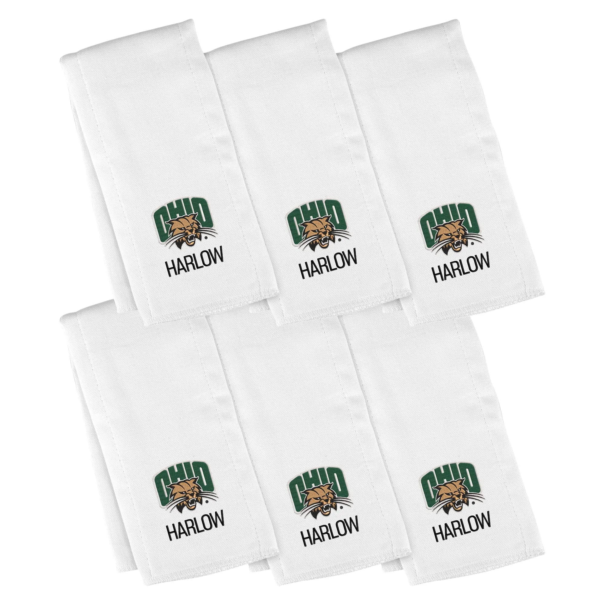 Personalized Ohio Bobcats 6-Pack Burp Cloths