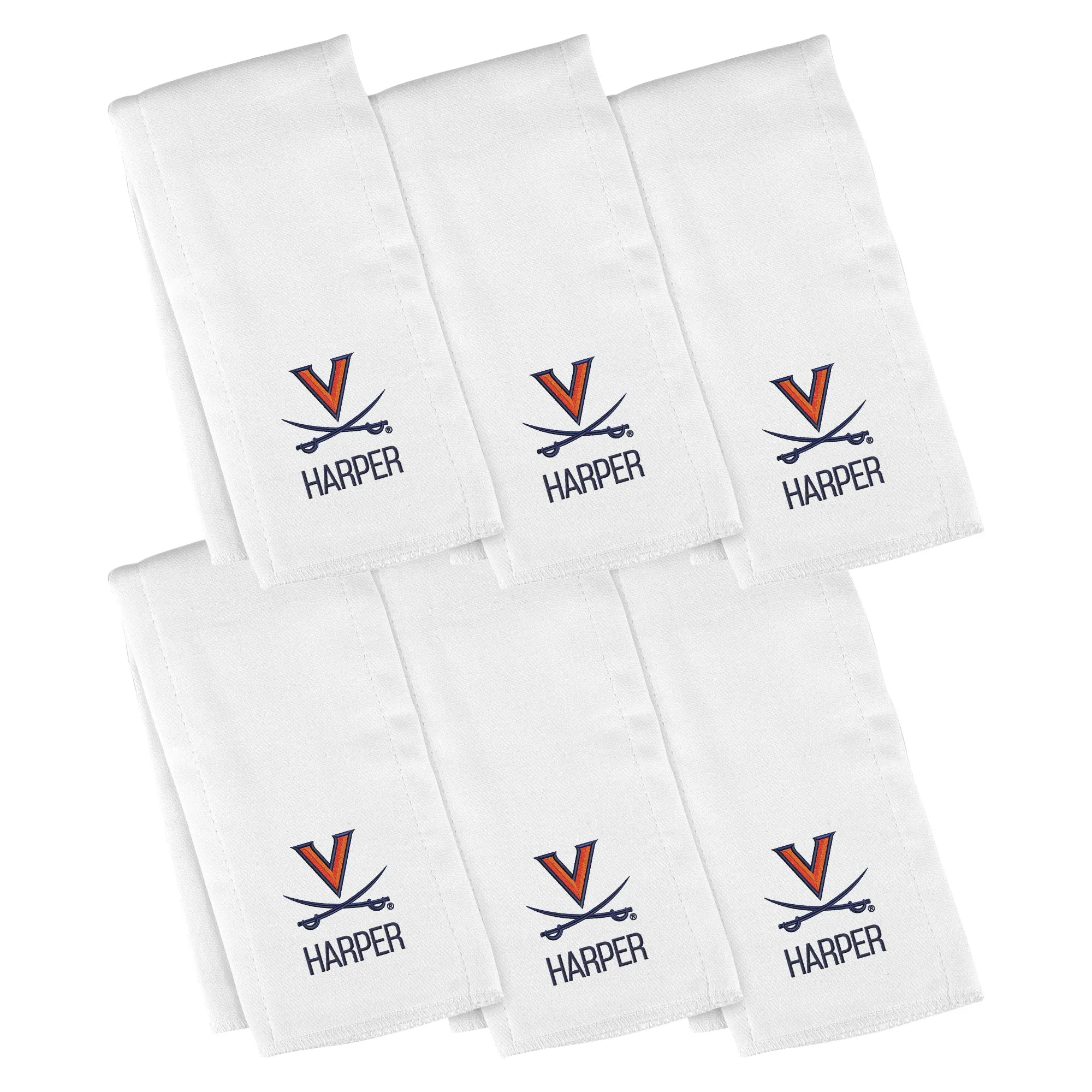 Personalized Virginia Cavaliers 6-Pack Burp Cloths